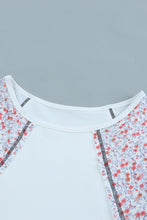 Load image into Gallery viewer, Floral Balloon Sleeve Round Neck Top