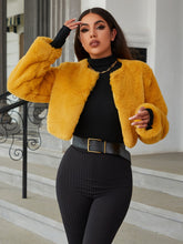 Load image into Gallery viewer, Round Neck Cropped Teddy Jacket