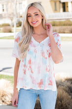 Load image into Gallery viewer, Tie-Dye V-Neck Tie Back Top