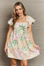 Load image into Gallery viewer, GeeGee Sugar & Spice Multicolored Leaf Print Mini Dress