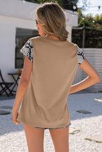 Load image into Gallery viewer, Leopard and Snakeskin Sleeve Baseball Tee