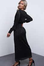 Load image into Gallery viewer, Rhinestone Surplice Split Maxi Dress