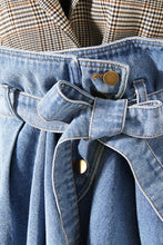 Load image into Gallery viewer, Plaid Spliced Denim Blazer RESTOCK COMING!!!