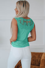Load image into Gallery viewer, Split Neck Crochet Patchwork Tank Top