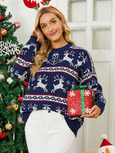 Load image into Gallery viewer, Christmas Reindeer Dropped Shoulder Sweater