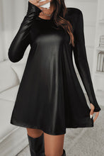 Load image into Gallery viewer, Round Neck Long Sleeve Mini Dress