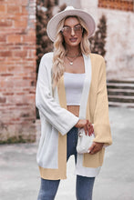 Load image into Gallery viewer, Contrast Open Front Dropped Shoulder Longline Cardigan