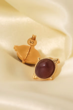 Load image into Gallery viewer, 18K Gold Plated Natural Stone Stud Earrings