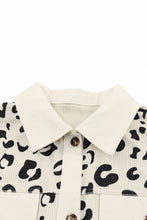 Load image into Gallery viewer, Leopard Curved Hem Corduroy Shirt Jacket