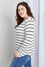 Load image into Gallery viewer, Zenana Full Size Striped V-Neck Long Sleeve Top
