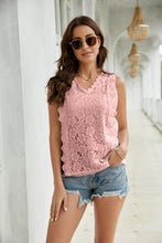 Load image into Gallery viewer, Lace Scalloped Keyhole V-Neck Tank