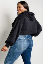 Load image into Gallery viewer, Zenana Full Size Balloon Sleeve Drawstring Detail Cropped Hoodie