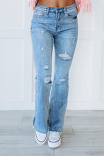Load image into Gallery viewer, RISEN Carried Away Distressed Flare Leg Jeans