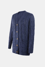 Load image into Gallery viewer, Cable-Knit Button Down V-Neck Cardigan