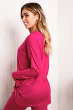 Load image into Gallery viewer, Zenana Ready to Relax Full Size Brushed Microfiber Loungewear Set in Magenta
