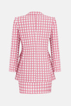 Load image into Gallery viewer, Houndstooth Double-Breasted Blazer and Slit Skirt Set