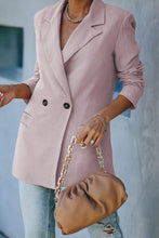 Load image into Gallery viewer, Double Take Double-Breasted Padded Shoulder Blazer with Pockets