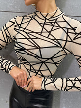 Load image into Gallery viewer, Geometric Mock Neck Top