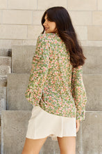 Load image into Gallery viewer, HEYSON She's Blossoming Full Size Balloon Sleeve Floral Blouse