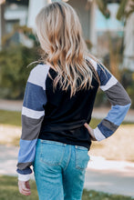 Load image into Gallery viewer, Girls Striped Raglan Sleeve Round Neck Top