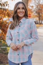 Load image into Gallery viewer, Plaid Button-Up Dropped Shoulder Shirt