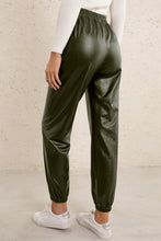 Load image into Gallery viewer, Elastic Waist PU Leather Joggers