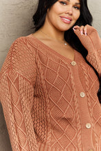 Load image into Gallery viewer, HEYSON Soft Focus Full Size Wash Cable Knit Cardigan