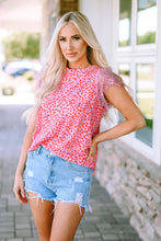 Load image into Gallery viewer, Leopard Print Lace Short Sleeve Blouse