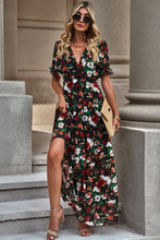 Load image into Gallery viewer, Floral V-Neck Short Flounce Sleeve Dress