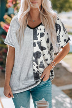 Load image into Gallery viewer, Striped V-Neck Short Sleeve Tee