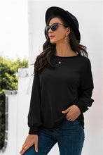 Load image into Gallery viewer, Round Neck Raglan Sleeve Sweatshirt