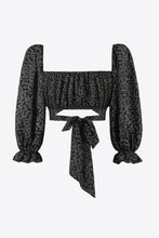 Load image into Gallery viewer, Printed Long Flounce Sleeve Cropped Blouse