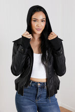 Load image into Gallery viewer, Coalition LA Michigan Avenue Hooded Vegan Leather Jacket