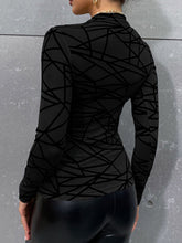 Load image into Gallery viewer, Geometric Mock Neck Top