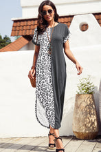 Load image into Gallery viewer, Leopard Color Block Split Dress