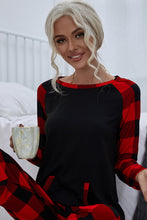 Load image into Gallery viewer, Buffalo Plaid Long Sleeve Loungewear Set