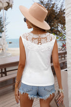 Load image into Gallery viewer, Split Neck Crochet Patchwork Tank Top