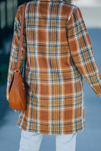 Load image into Gallery viewer, Plaid Lapel Collar Longline Blazer