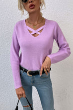 Load image into Gallery viewer, Crisscross V-Neck Knit Top