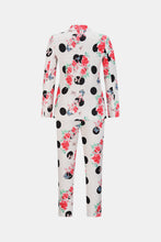 Load image into Gallery viewer, Polka Dot Floral Shawl Collar Blazer and Belted Pants Set