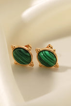 Load image into Gallery viewer, 18K Gold Plated Natural Stone Stud Earrings