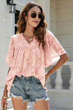 Load image into Gallery viewer, Applique Frill Trim Flutter Sleeve Blouse