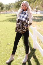 Load image into Gallery viewer, Leopard Plaid Cowl Neck Sweatshirt