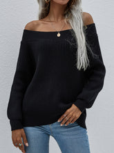Load image into Gallery viewer, Off-Shoulder Rib-Knit Sweater