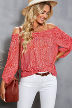 Load image into Gallery viewer, Botanical Print Off-Shoulder Balloon Sleeve Top