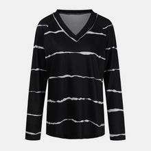 Load image into Gallery viewer, Striped Long Sleeve V-Neck Tee
