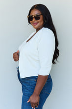 Load image into Gallery viewer, Doublju My Favorite Full Size 3/4 Sleeve Cropped Cardigan in Ivory