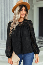 Load image into Gallery viewer, Floral Applique Puff Sleeve Blouse