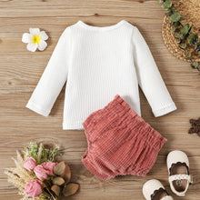 Load image into Gallery viewer, Baby Button Front Waffle Knit Top and Bloomer Set