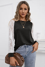 Load image into Gallery viewer, Lace Long Sleeve Contrast Top